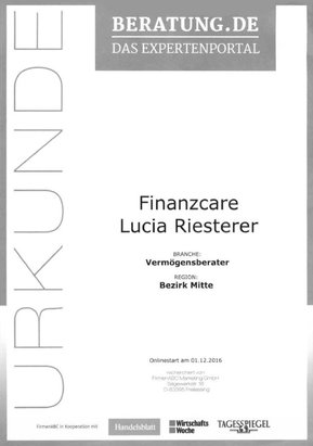 Urkunde FinanzCare